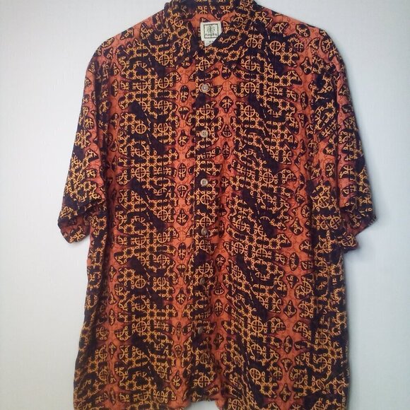 morro bay Other - Morro Bay Shirt M Men Short Sleeve Button Up Pattern Brown Black